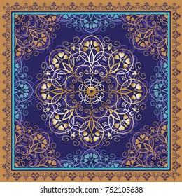 Beautiful vector pattern.Design can be used for Card, bandana print, kerchief design, napkin.