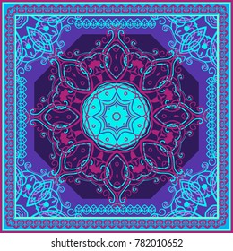 Beautiful vector pattern.Design can be used for Card, bandana print, kerchief design, napkin