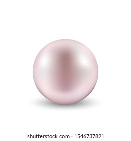 
Beautiful vector pearl on a white background with shadow
