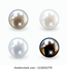 Beautiful vector pearls set