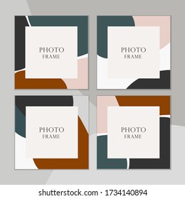 Beautiful vector photo frame on background. Modern art illustration. Album for pictures and memory. Photograph.