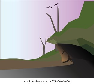 beautiful vector picture of a road