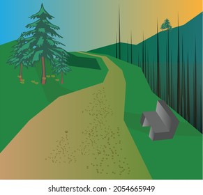 beautiful vector picture of a road