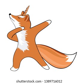 Beautiful vector picture of a unicorn Fox. 