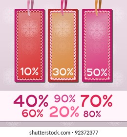 Beautiful vector price tags with lace