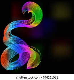 Beautiful vector rainbow abstraction on a black background