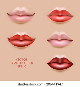 Beautiful Vector Realistic Lips