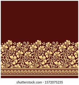 Schöne Vektorillustration wiederholte Grenze für indische Textil-Design und Einladung Design.