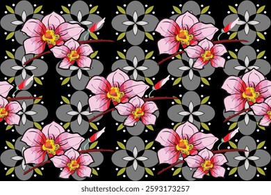 Beautiful Vector of retro vintage.  Asian south east Asia pattern base design ON JAPAN PUNK STYLE. normally use for textile AND interior decoration.