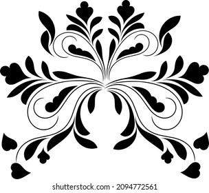 Beautiful vector rich luxurious decorative black floral vintage ornaments or vine curls design.
