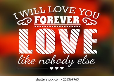 Beautiful vector romantic background eps10. lovely calligraphic design on blurry background 