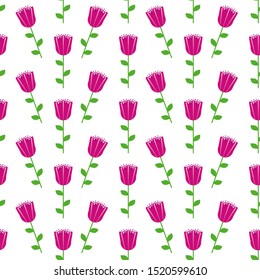 Beautiful vector seamless background with pink flowers. Floral background. 