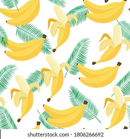 Beautiful vector seamless banana pattern for printing, for wallpaper, web pages backgrounds, surface textures, textiles. EPS