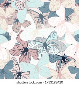 Beautiful vector seamless butterfly pattern