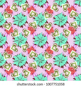 Beautiful vector seamless flower pattern in stained-glass window style (violet, blue and brown colors). You can use it for invitations, postcards, cards, wallpapers and so on.