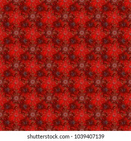 Beautiful vector seamless flower pattern in stained-glass window style (brown, orange and red colors). You can use it for invitations, postcards, cards, wallpapers and so on.