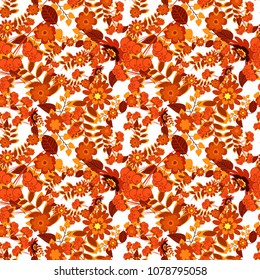 Beautiful vector seamless flower pattern in stained-glass window style (yellow, orange and brown colors). You can use it for invitations, postcards, cards, wallpapers and so on.