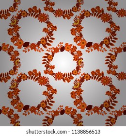 Beautiful vector seamless flower pattern in stained-glass window style (white, red and orange colors). You can use it for invitations, postcards, cards, wallpapers and so on.