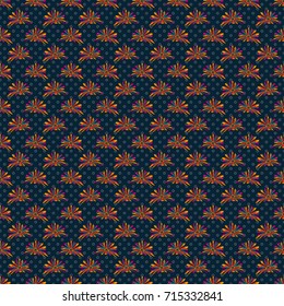 Beautiful vector seamless flower pattern in stained-glass window style (red, blue and green colors). You can use it for invitations, notebook covers, phone cases, postcards, cards, wallpaper and so on