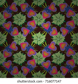 Beautiful vector seamless flower pattern in stained-glass window style (neutral, green and brown colors). You can use it for invitations, postcards, cards, wallpapers and so on.