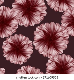 Beautiful vector seamless flowers pattern with dahlias.