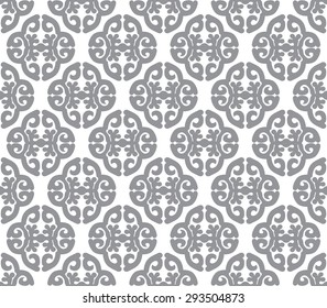 Beautiful vector seamless monochrome pattern.