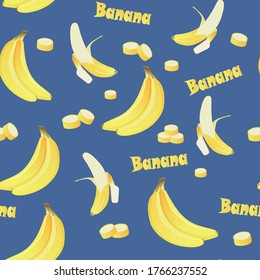 Beautiful vector seamless pattern with banana. Perfect for Wallpaper, web pages background, surface textures, textiles