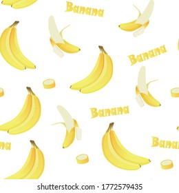 Beautiful vector seamless pattern with banana. Perfect for Wallpaper, web pages background, surface textures, textiles