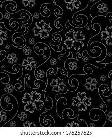 Beautiful vector seamless pattern with clover for St. Patrick's day. You can use any color of background