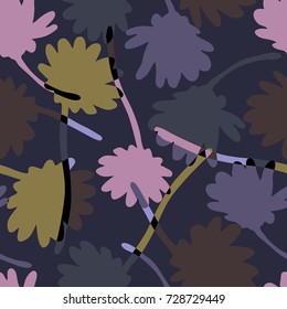 Beautiful vector seamless pattern with colorful flowers camomiles.
Suitable for festive invitations, fashion industry, textile, stickers and other.