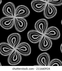 Beautiful vector seamless pattern with figured flowers