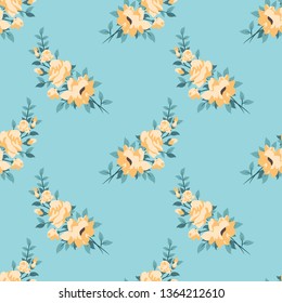 Beautiful vector seamless pattern with floral ornament. Background for printing on paper, wallpaper, covers, textiles, fabrics, for decoration, decoupage, scrapbooking and other
