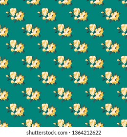 Beautiful vector seamless pattern with floral ornament. Background for printing on paper, wallpaper, covers, textiles, fabrics, for decoration, decoupage, scrapbooking and other