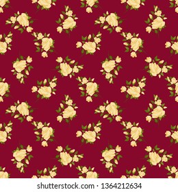 Beautiful vector seamless pattern with floral ornament. Background for printing on paper, wallpaper, covers, textiles, fabrics, for decoration, decoupage, scrapbooking and other