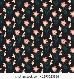 Beautiful vector seamless pattern with floral ornament. Background for printing on paper, wallpaper, covers, textiles, fabrics, for decoration, decoupage, scrapbooking and other