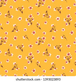 Beautiful vector seamless pattern with floral ornament. Background for printing on paper, wallpaper, covers, textiles, fabrics, for decoration, decoupage, scrapbooking and other
