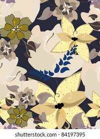 Beautiful vector a seamless pattern floral