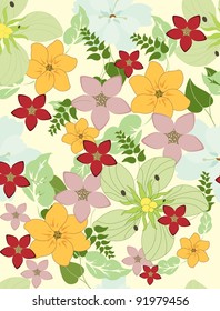 Beautiful vector a seamless pattern floral