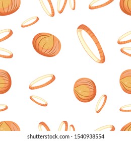 beautiful vector seamless pattern with onions