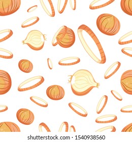 beautiful vector seamless pattern with onions