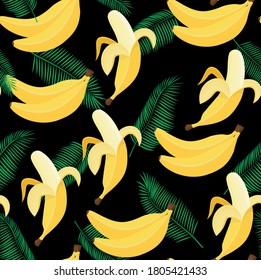 Beautiful vector seamless texture in bananas. For printing, for wallpaper, web pages backgrounds, surface textures, textiles. EPS