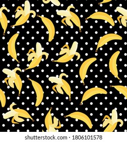 Beautiful vector seamless texture in bananas. For printing, for wallpaper, web pages backgrounds, surface textures, textiles. EPS