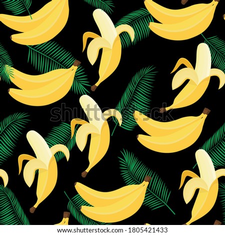 Beautiful vector seamless texture in bananas. For printing, for wallpaper, web pages backgrounds, surface textures, textiles. EPS