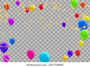 Beautiful vector set of colorful realistic party balloons.
