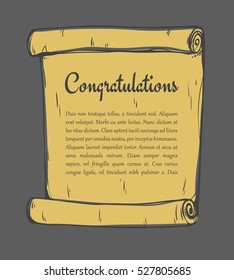 Beautiful Vector Sheet Of Parchment Or Papyrus. Ancient Paper. Space For Text. Original Background For Your Design
