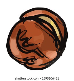 Beautiful vector sketch-style chestnut drawing 