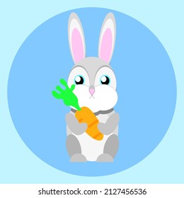 beautiful vector, small hare on a green background, for illustrations, children's books, presentations
