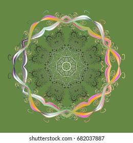 Beautiful vector snowflakes isolated on a colorful background. Falling Christmas stylized snowflakes. Illustration. Snowflakes, snowfall.