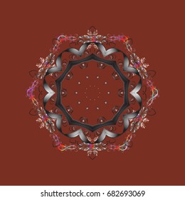 Beautiful vector snowflakes isolated on a colorful background. Falling Christmas stylized snowflakes. Illustration. Snowflakes, snowfall.