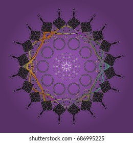 Beautiful vector snowflakes isolated on a colorful background. Snowflakes, snowfall. Falling Christmas stylized snowflakes. Illustration.